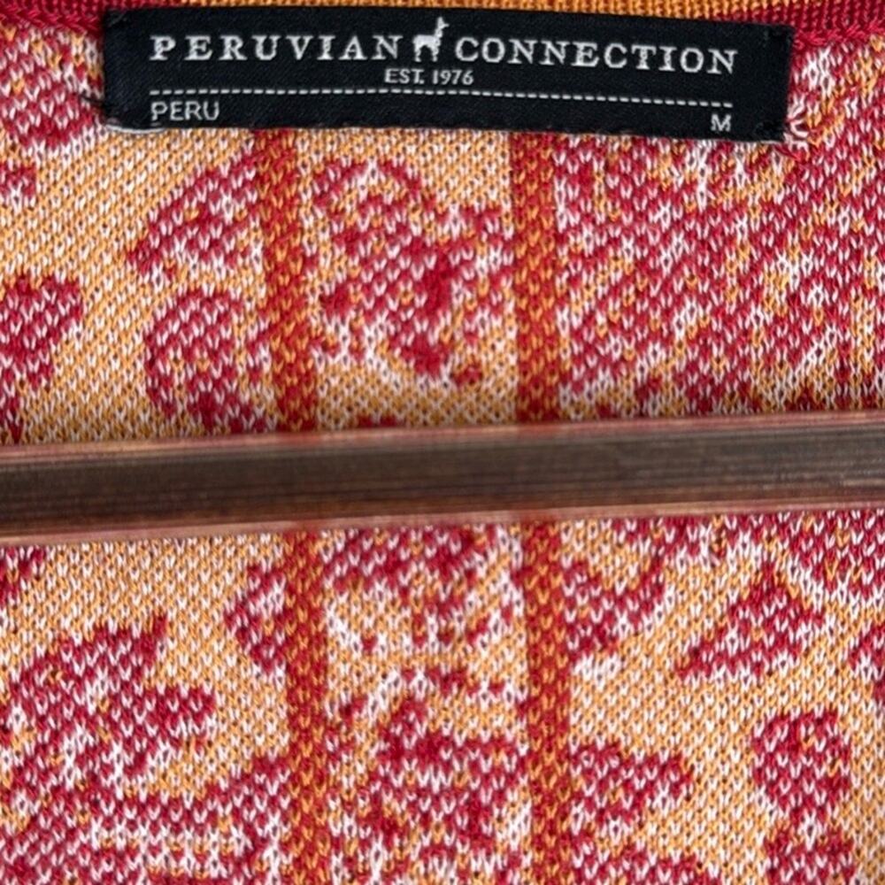 Peruvian Connection Pima Cotton Red Floral Dress Sz M - Picture 2 of 4